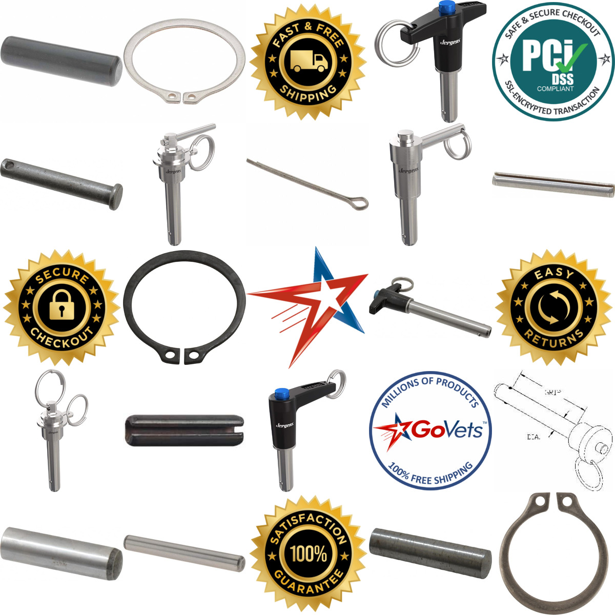 A selection of Pins Clips and Retaining Rings products on GoVets