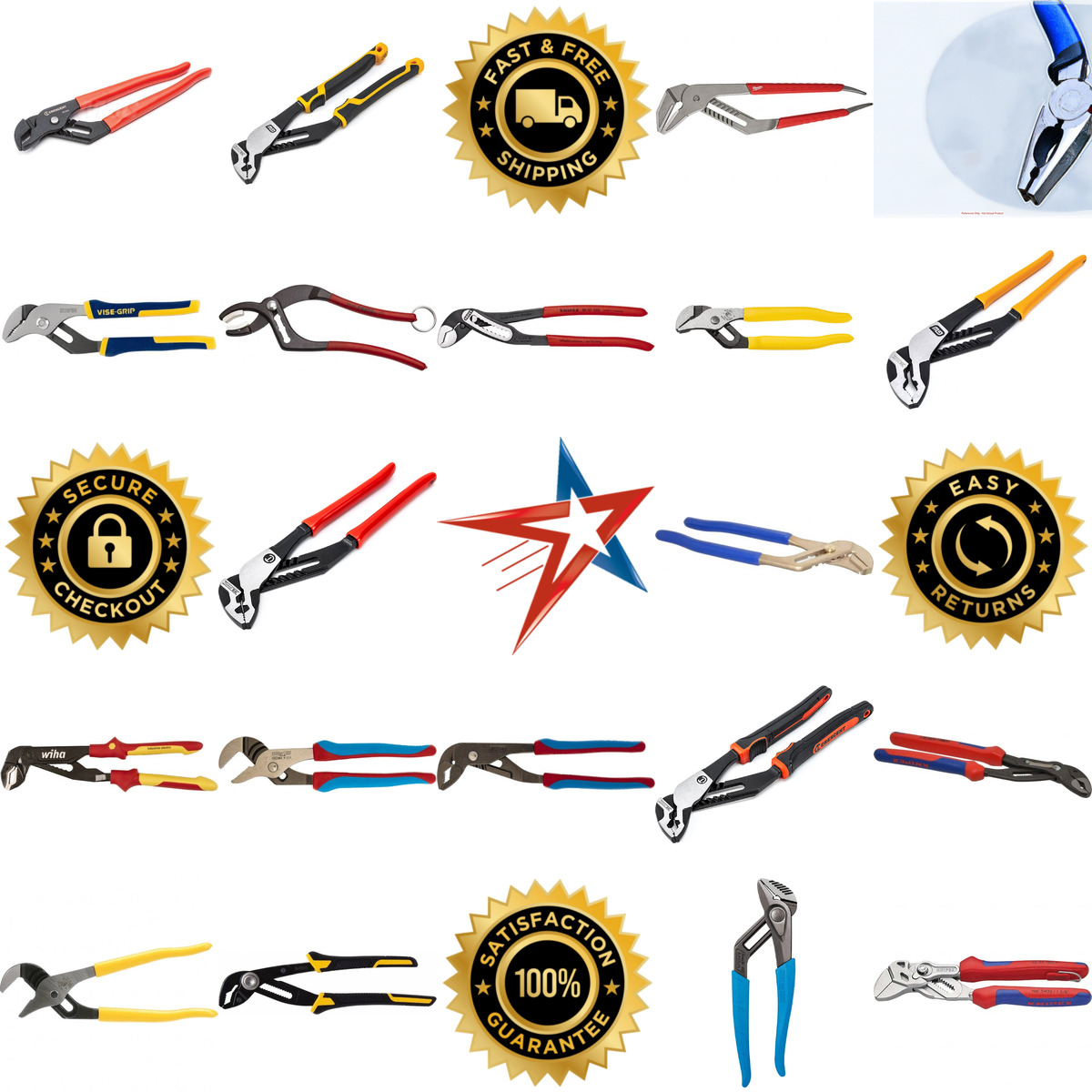 A selection of Tongue and Groove Pliers products on GoVets