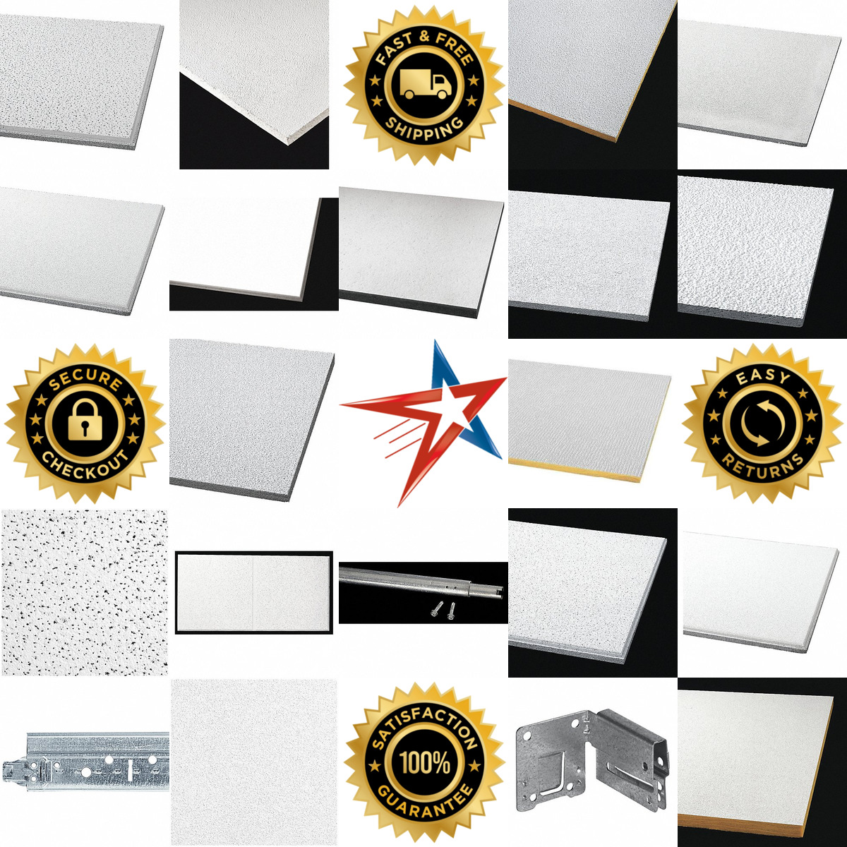 A selection of Ceiling Tiles and Accessories products on GoVets