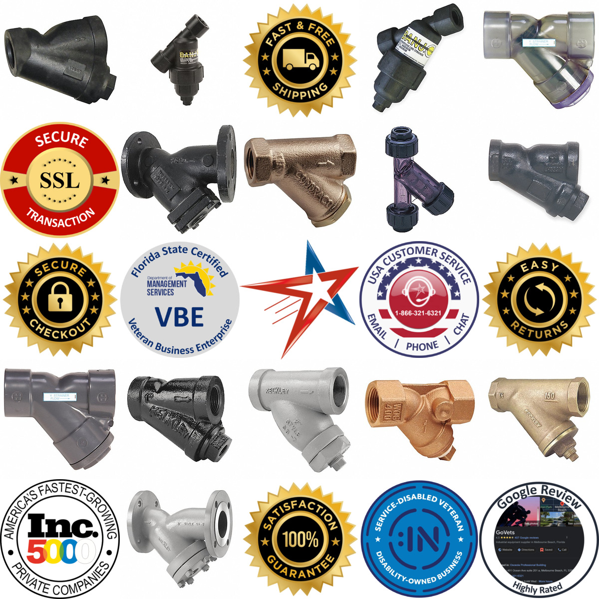 A selection of y Strainers products on GoVets