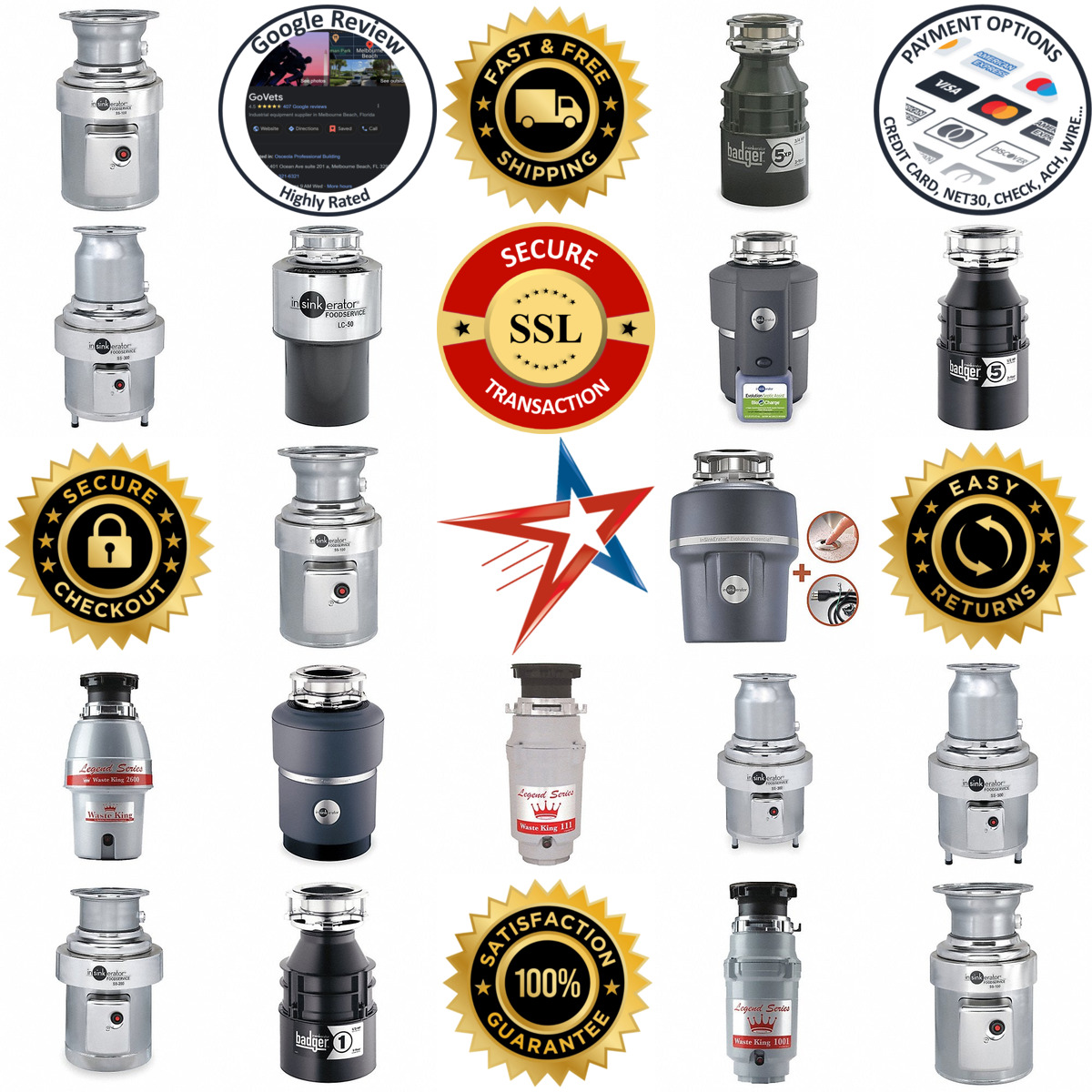 A selection of Garbage Disposals products on GoVets