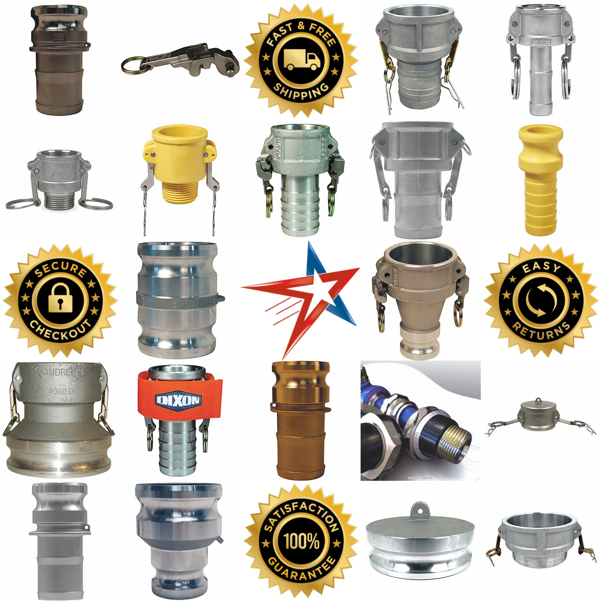 A selection of Cam and Groove Hose Couplings products on GoVets