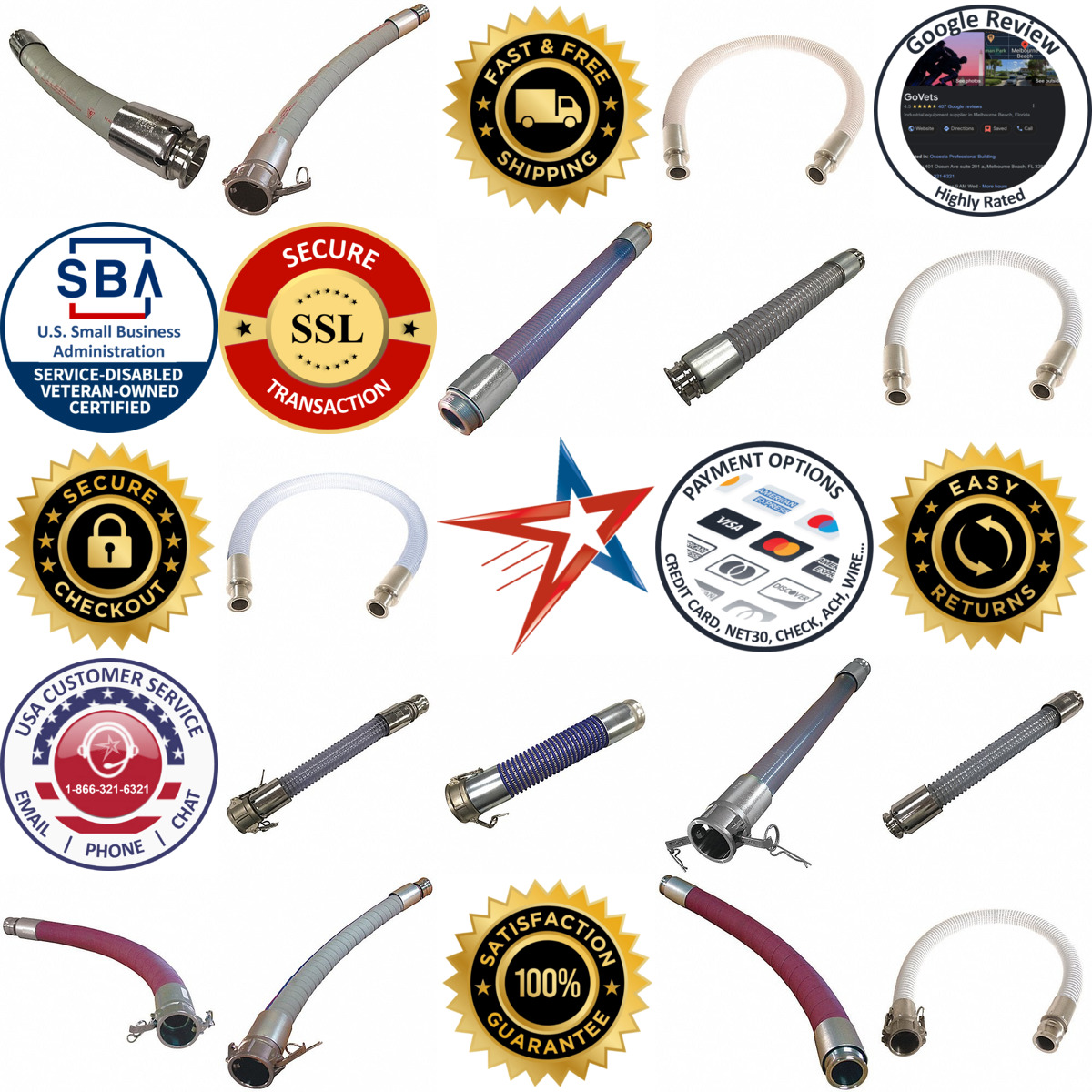 A selection of Food Grade Hose Assemblies products on GoVets