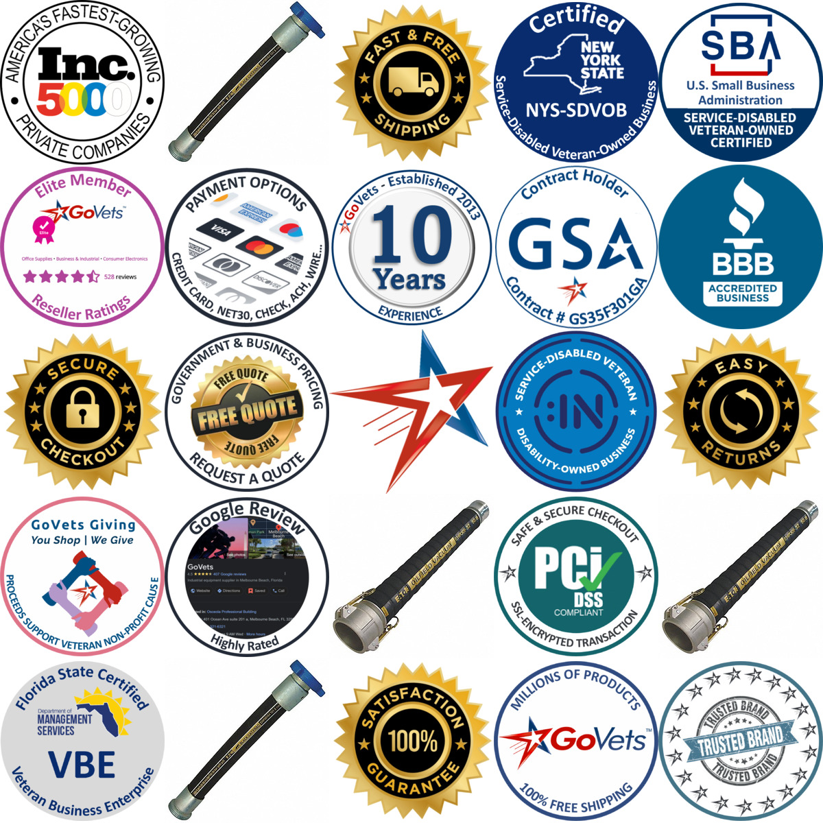 A selection of Oil and Gas Exploration Hose Assemblies products on GoVets