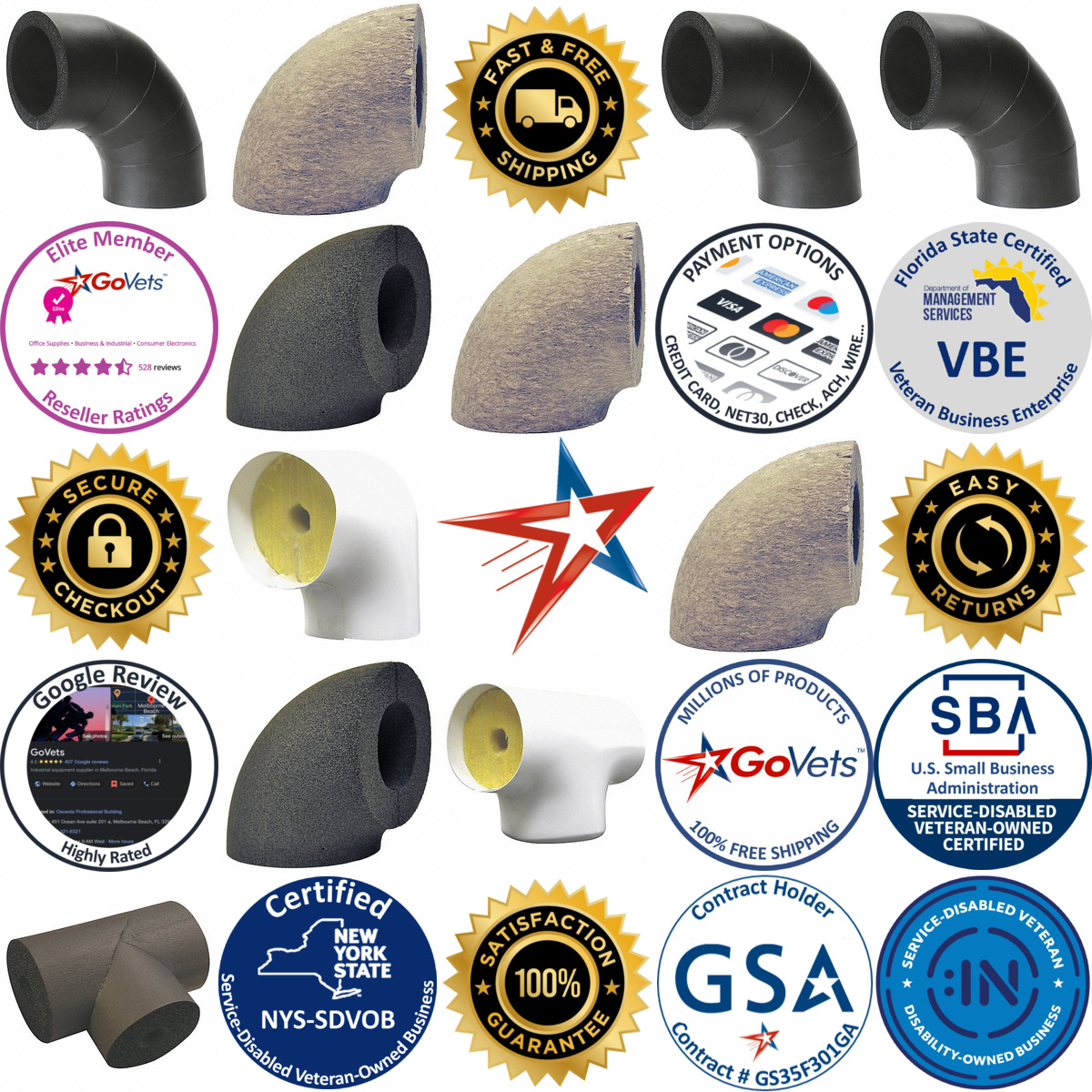 A selection of Pipe Fitting Insulation products on GoVets