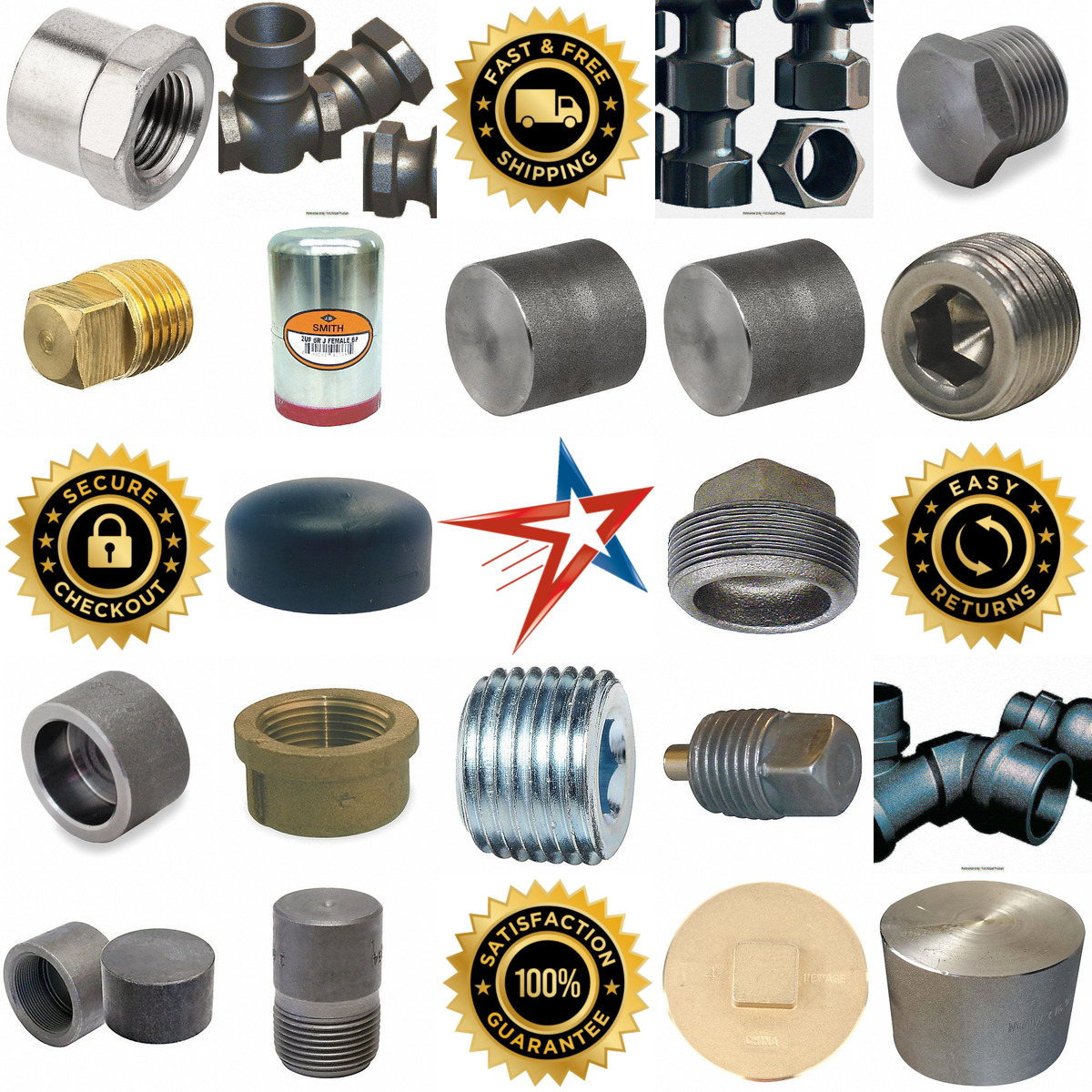 A selection of Metal Pipe Fitting Caps and Plugs products on GoVets