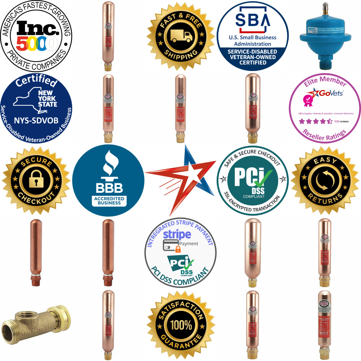 A selection of Water Hammer Arrestors products on GoVets