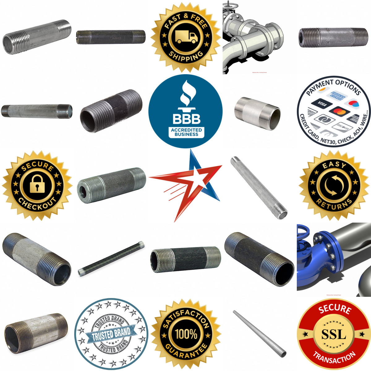 A selection of Metal Pipe and Pipe Nipples products on GoVets