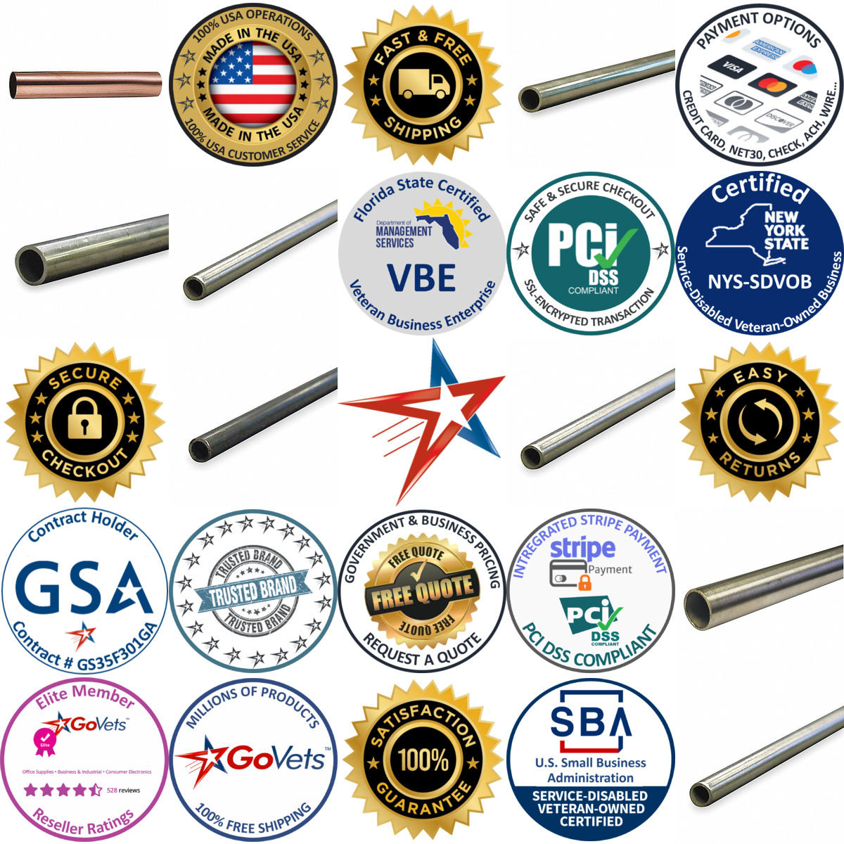 A selection of Metal Tubing products on GoVets
