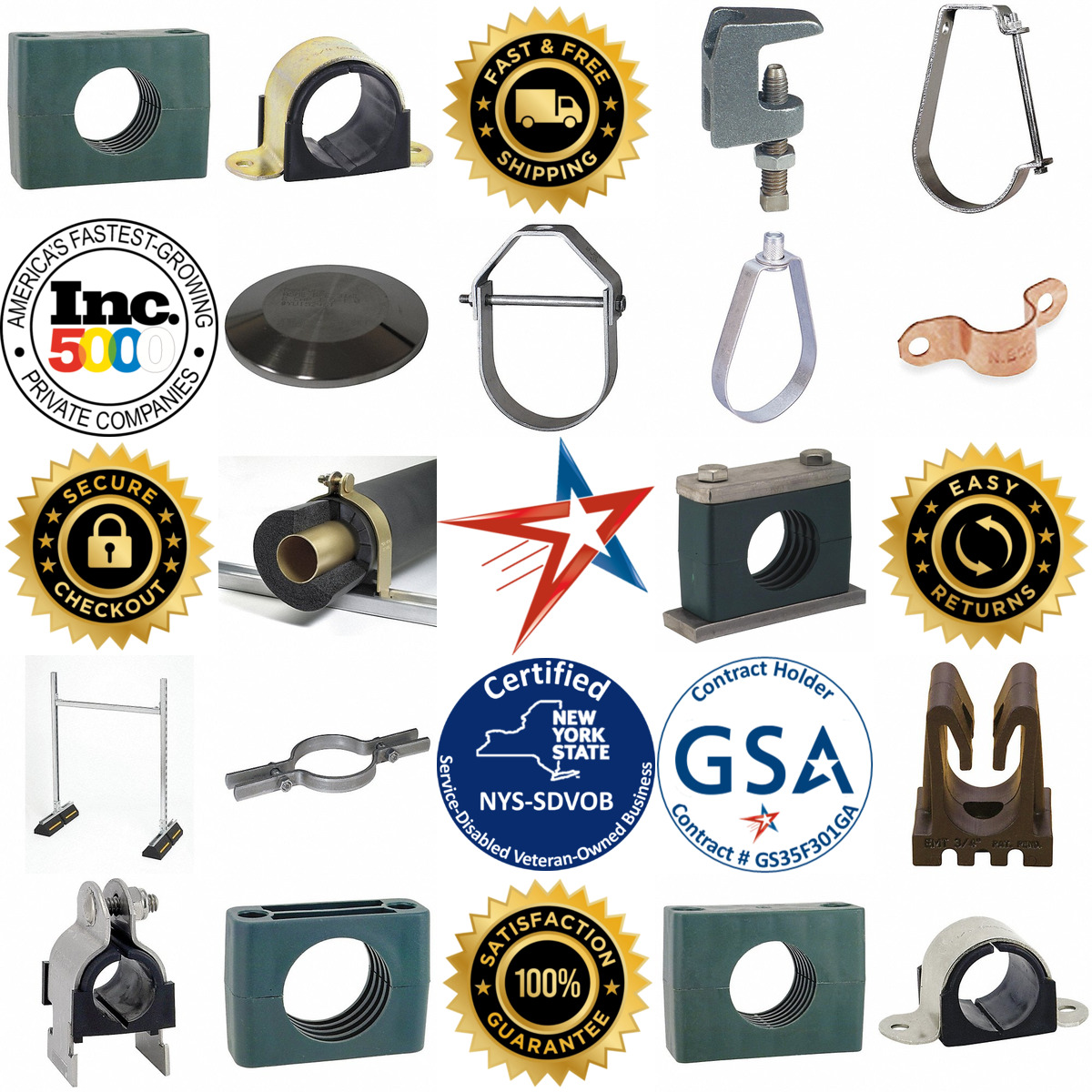 A selection of Pipe Hangers and Clamps products on GoVets
