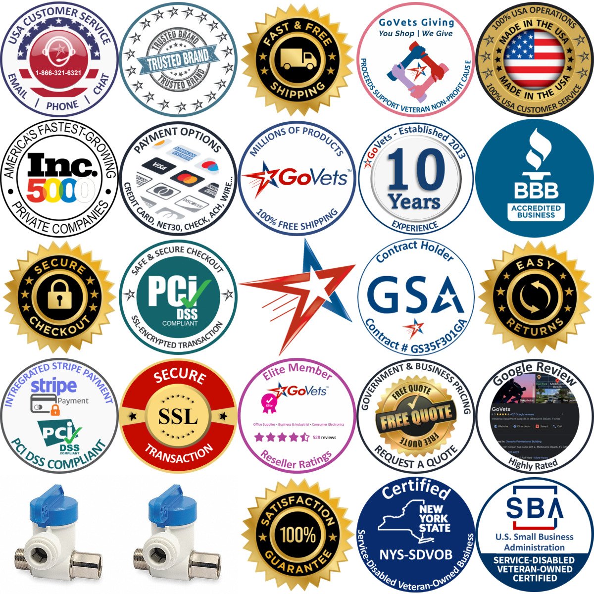 A selection of Faucet and Supply Stop Adapters products on GoVets