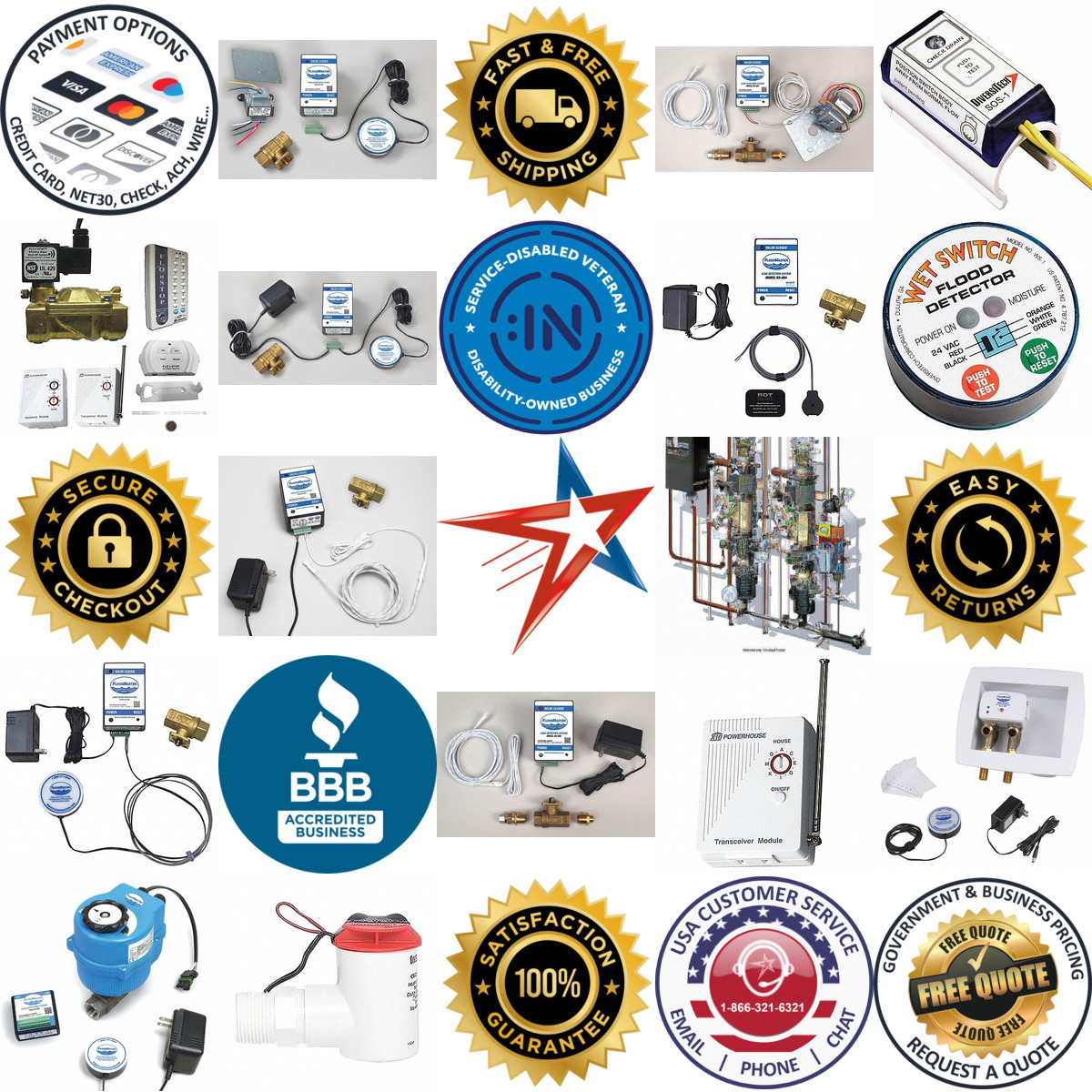 A selection of Water Detection and Shut Off Systems products on GoVets
