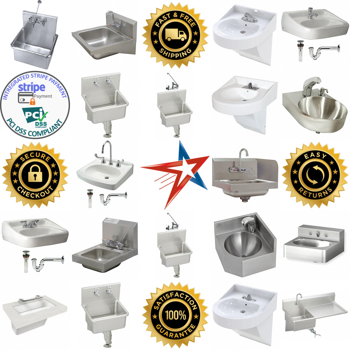 A selection of Wall Mount Sinks With Faucets products on GoVets