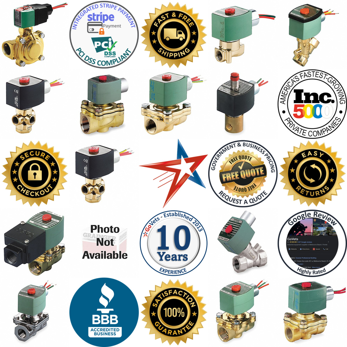 A selection of Air Oil and Water Solenoid Valves products on GoVets