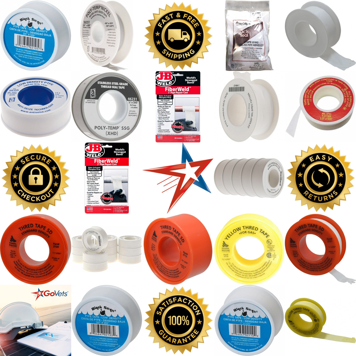 A selection of Pipe Sealing Tape products on GoVets