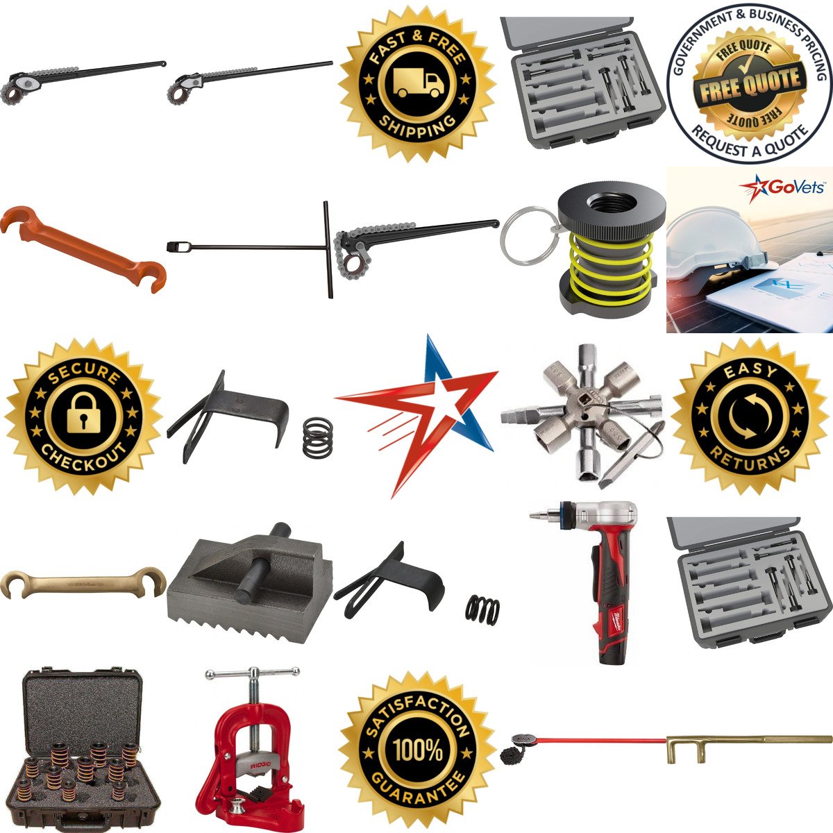 A selection of Wrenches Stands and Plumbing Specialty Tools products on GoVets