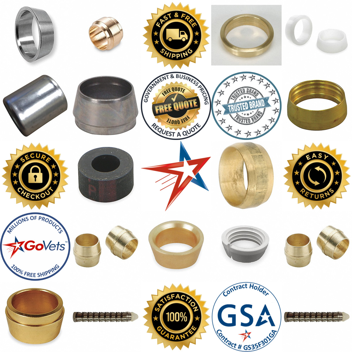 A selection of Compression Fitting Ferrules and Sleeves products on GoVets