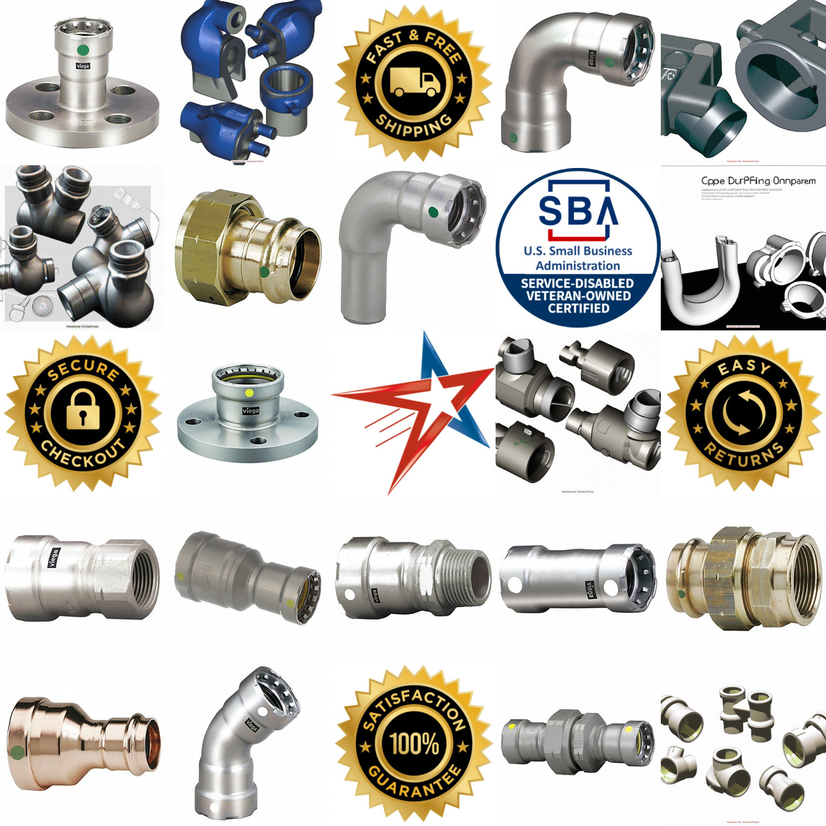 A selection of Crimp Couplings Adapters Unions and Elbows products on GoVets