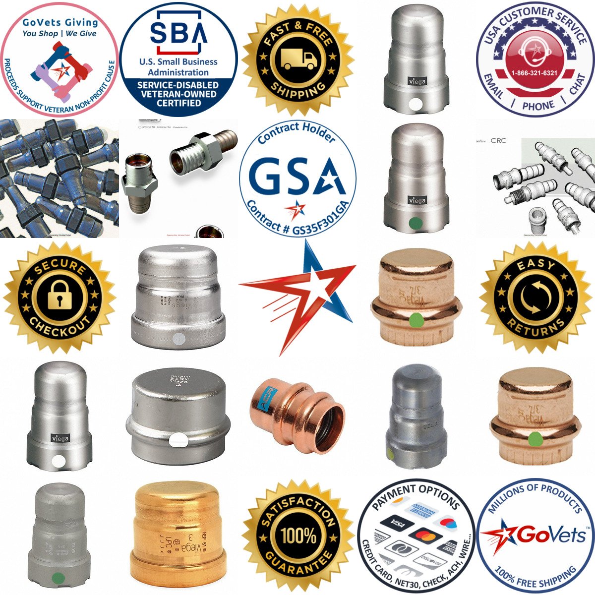 A selection of Crimp Fitting Caps and Plugs products on GoVets