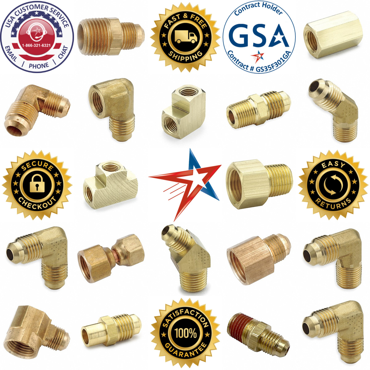 A selection of Flare Couplings Adapters Unions and Elbows products on GoVets
