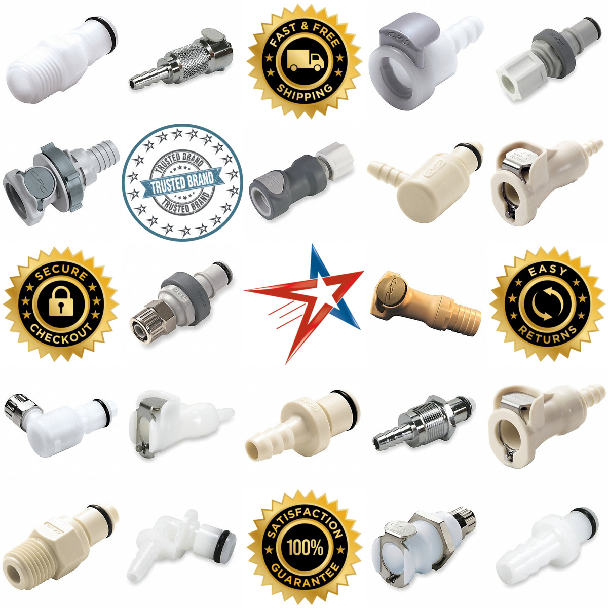 A selection of Quick Connection Couplings Adapters Unions and  products on GoVets