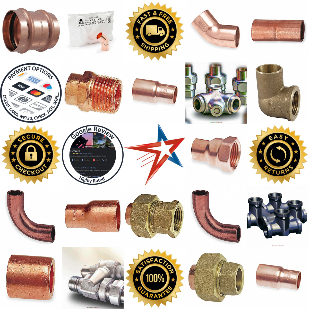 A selection of Sweat Couplings Adapters Unions and Elbows products on GoVets