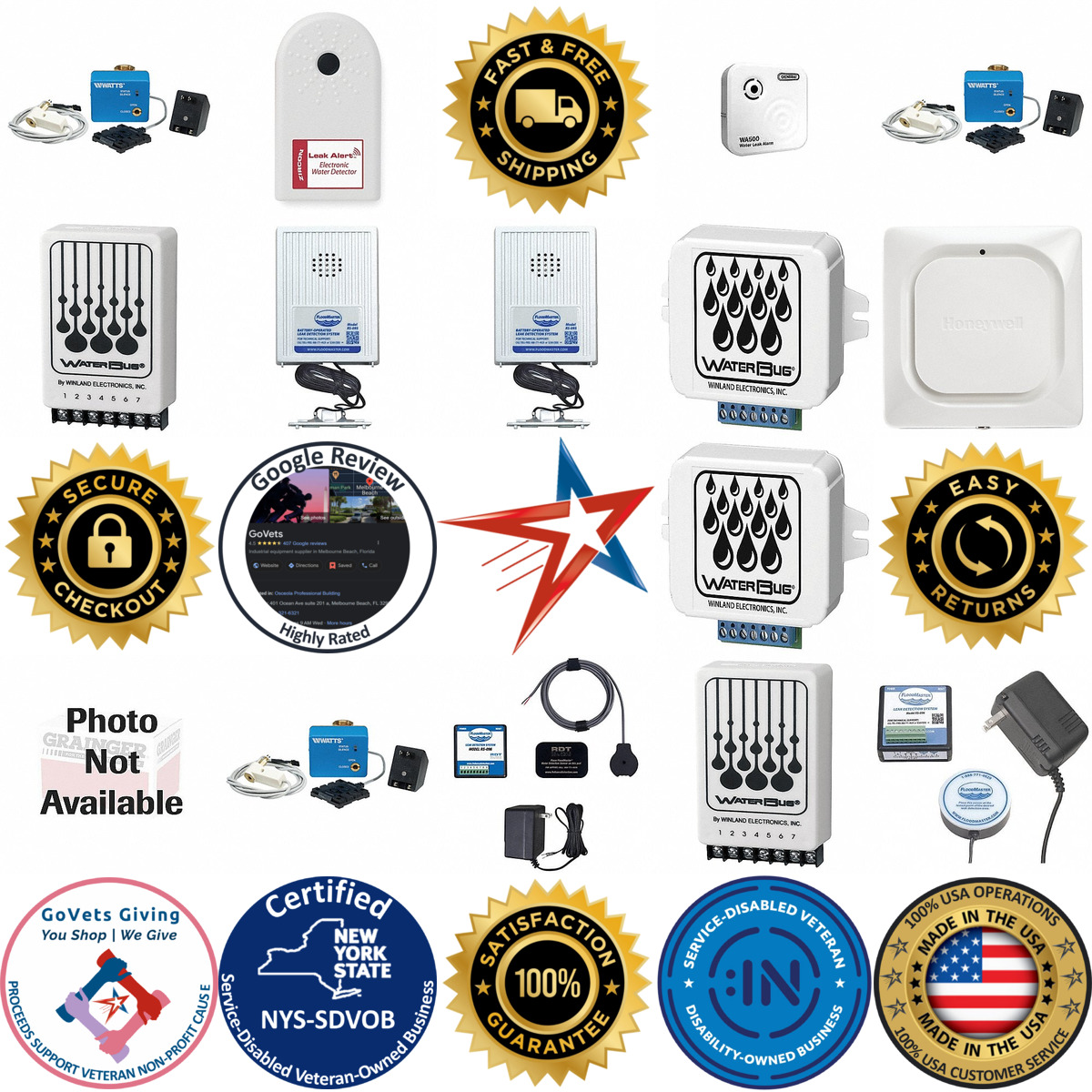 A selection of Water Detectors Sensors and Alarms products on GoVets