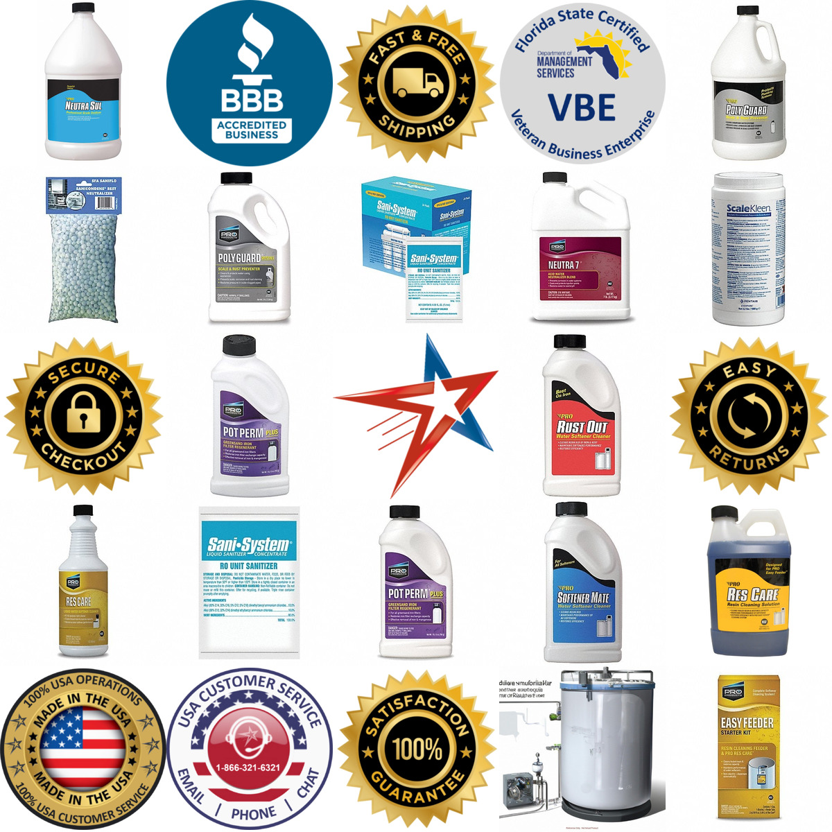 A selection of Water Softener and Filter Treatment Chemicals products on GoVets