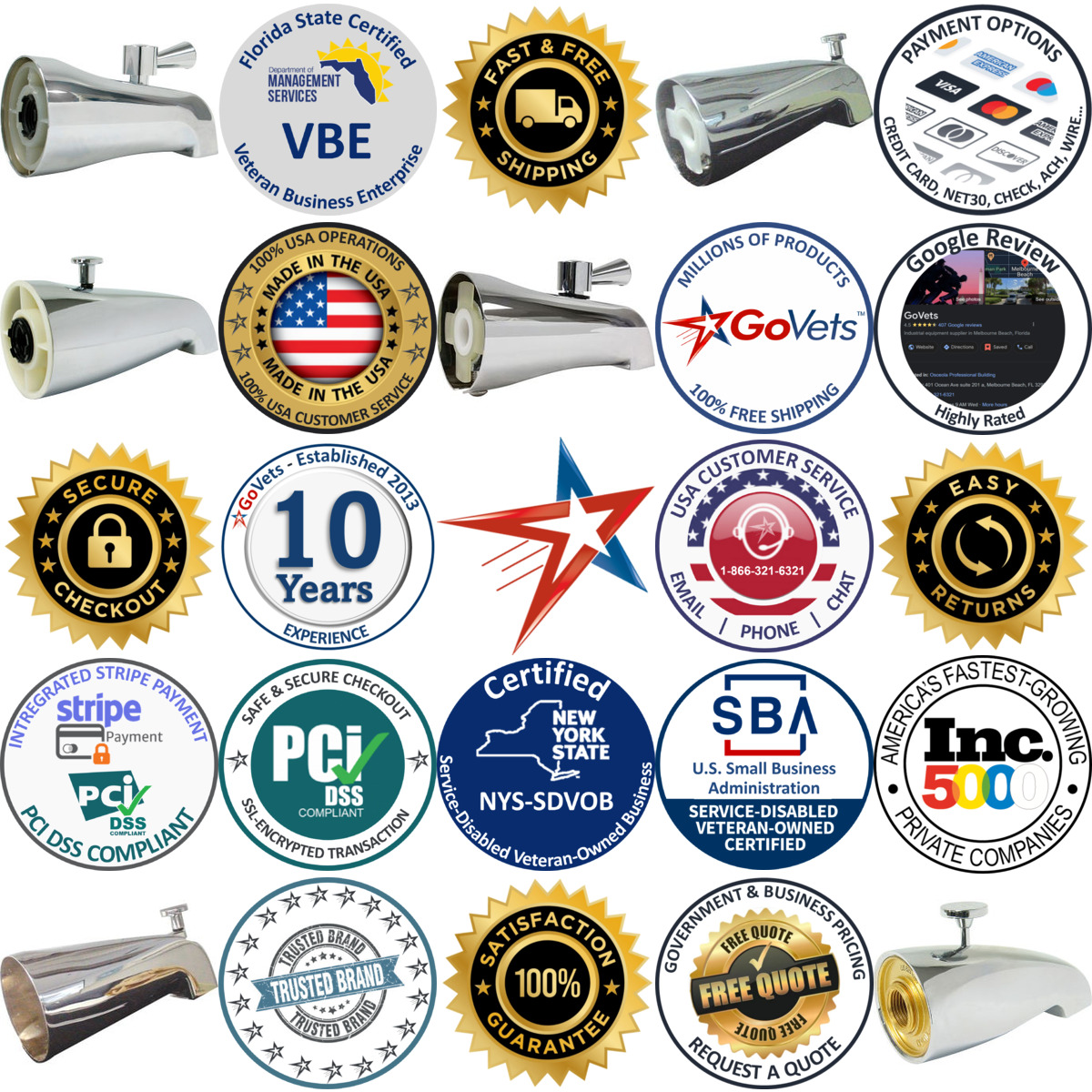 Millions of Products A selection of Bath Tub Fillers and Spouts products on GoVets