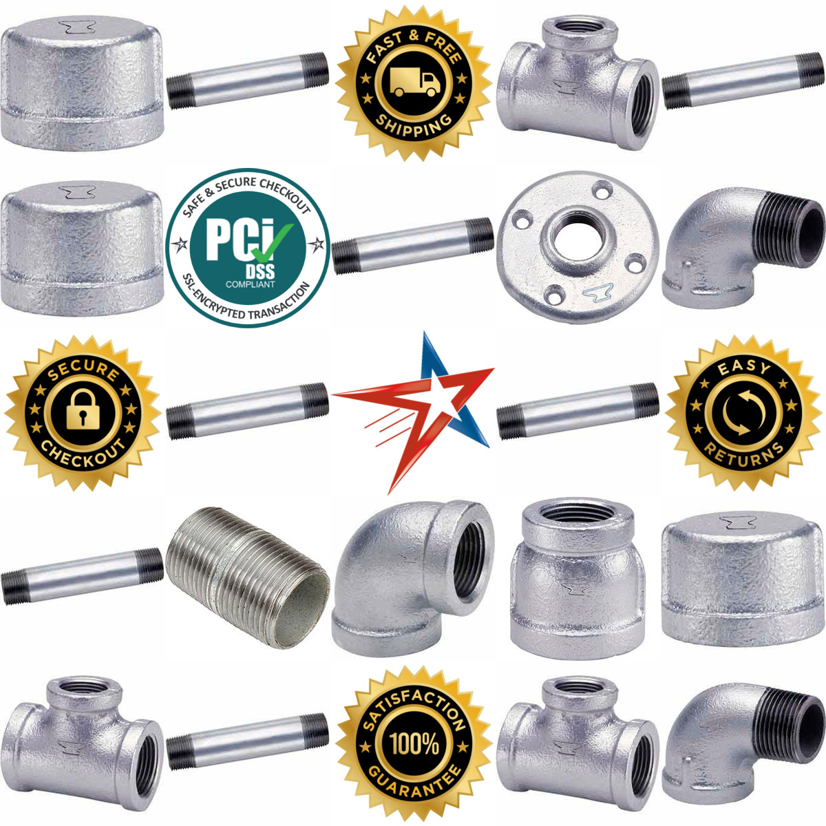 Millions of Products A selection of Galvanized Malleable products on GoVets