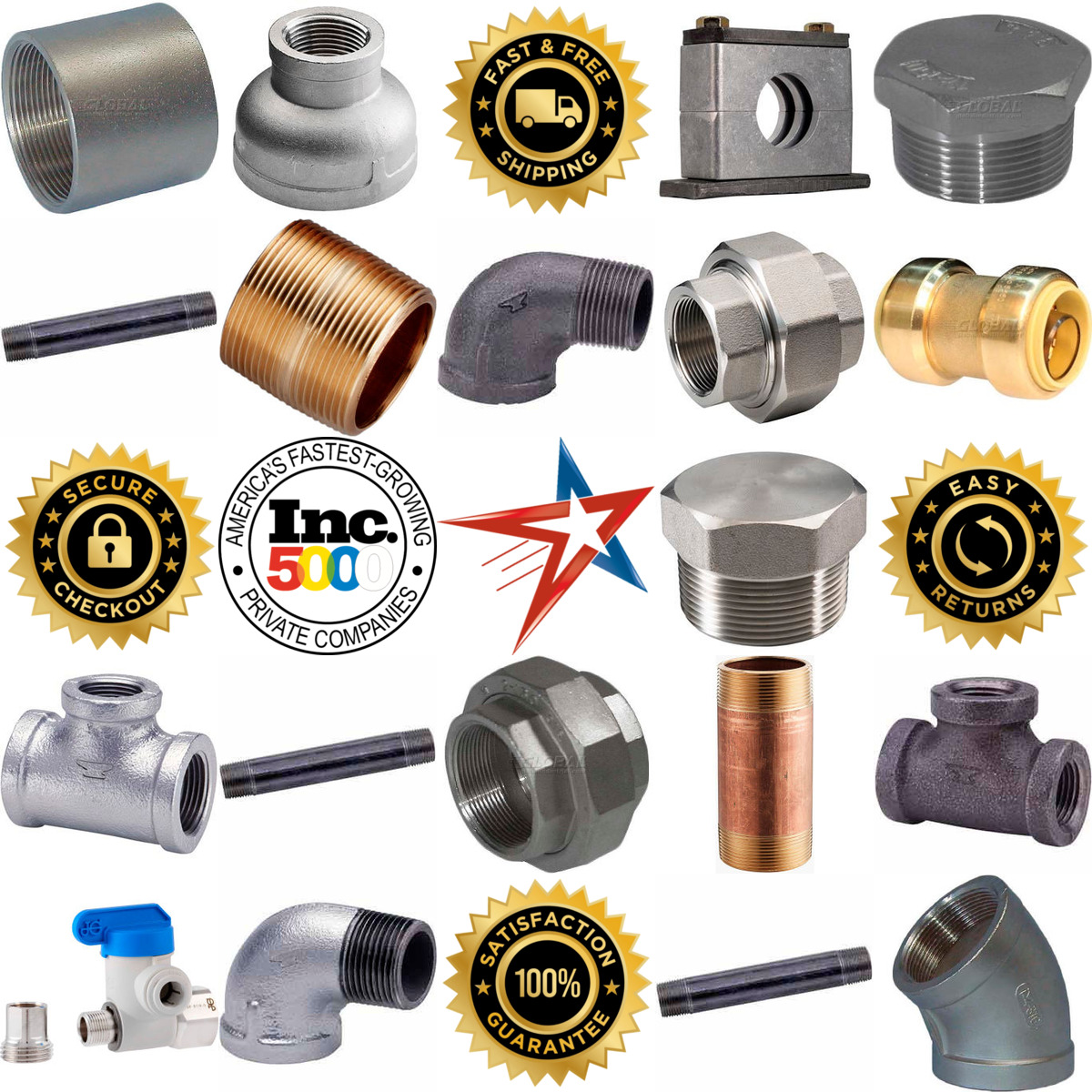A selection of Pipe Clamps and Fittings products on GoVets