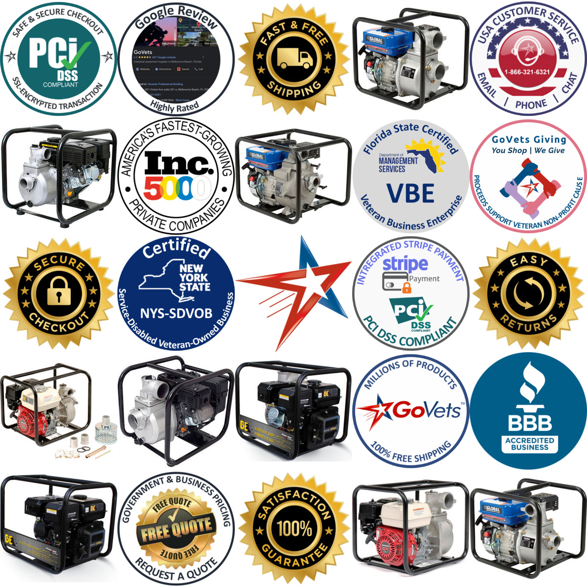 Millions of Products A selection of Trash and Water Pumps products on GoVets