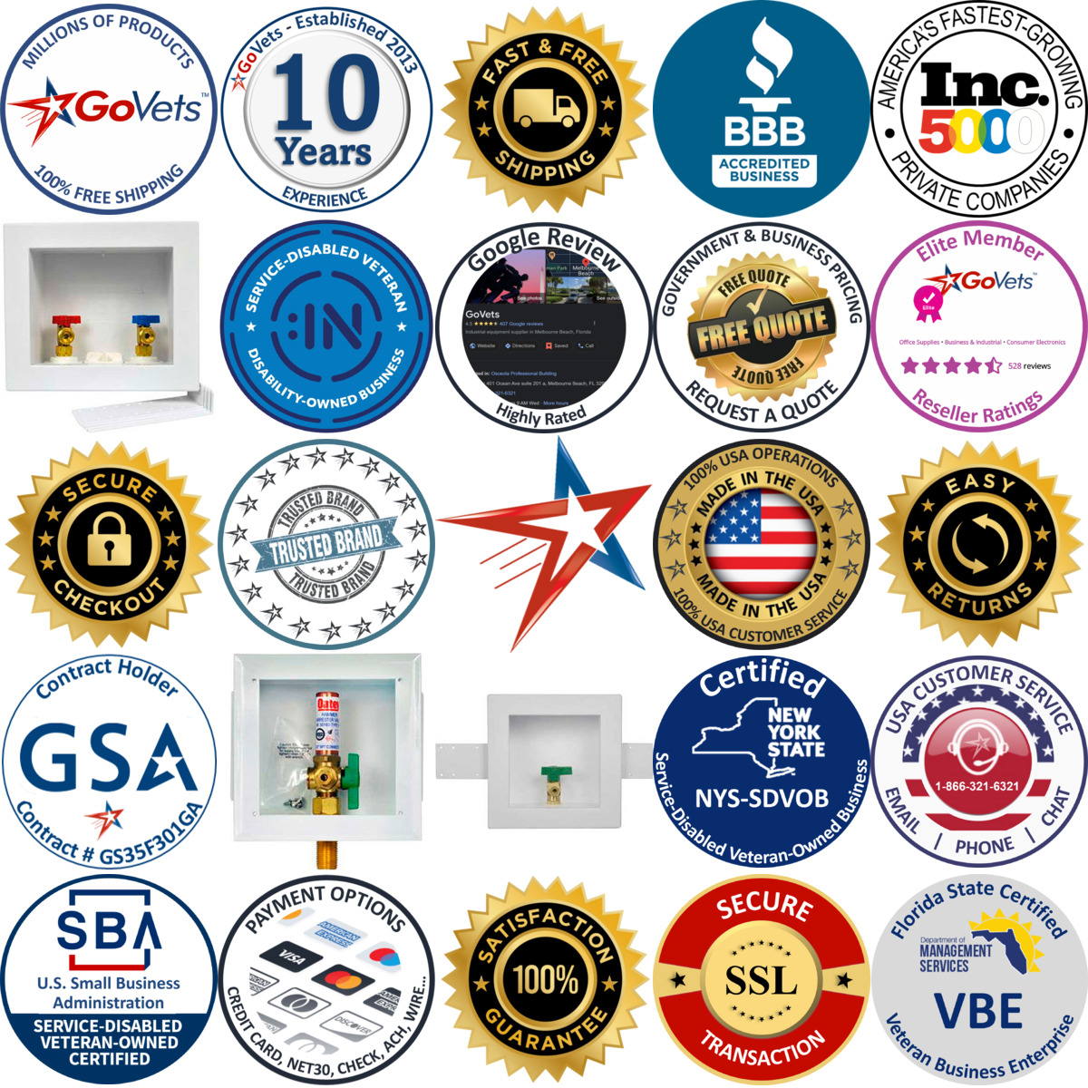 Millions of Products A selection of Machine Valves and Outlet Boxes products on GoVets