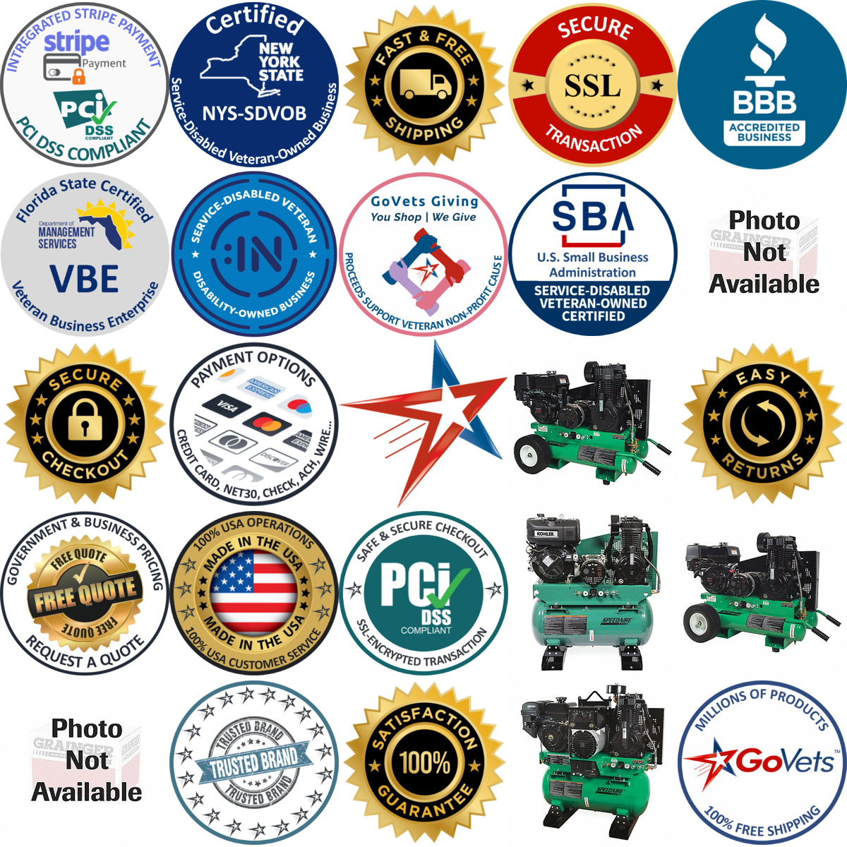A selection of Gas Engine Air Compressor Combination Units products on GoVets
