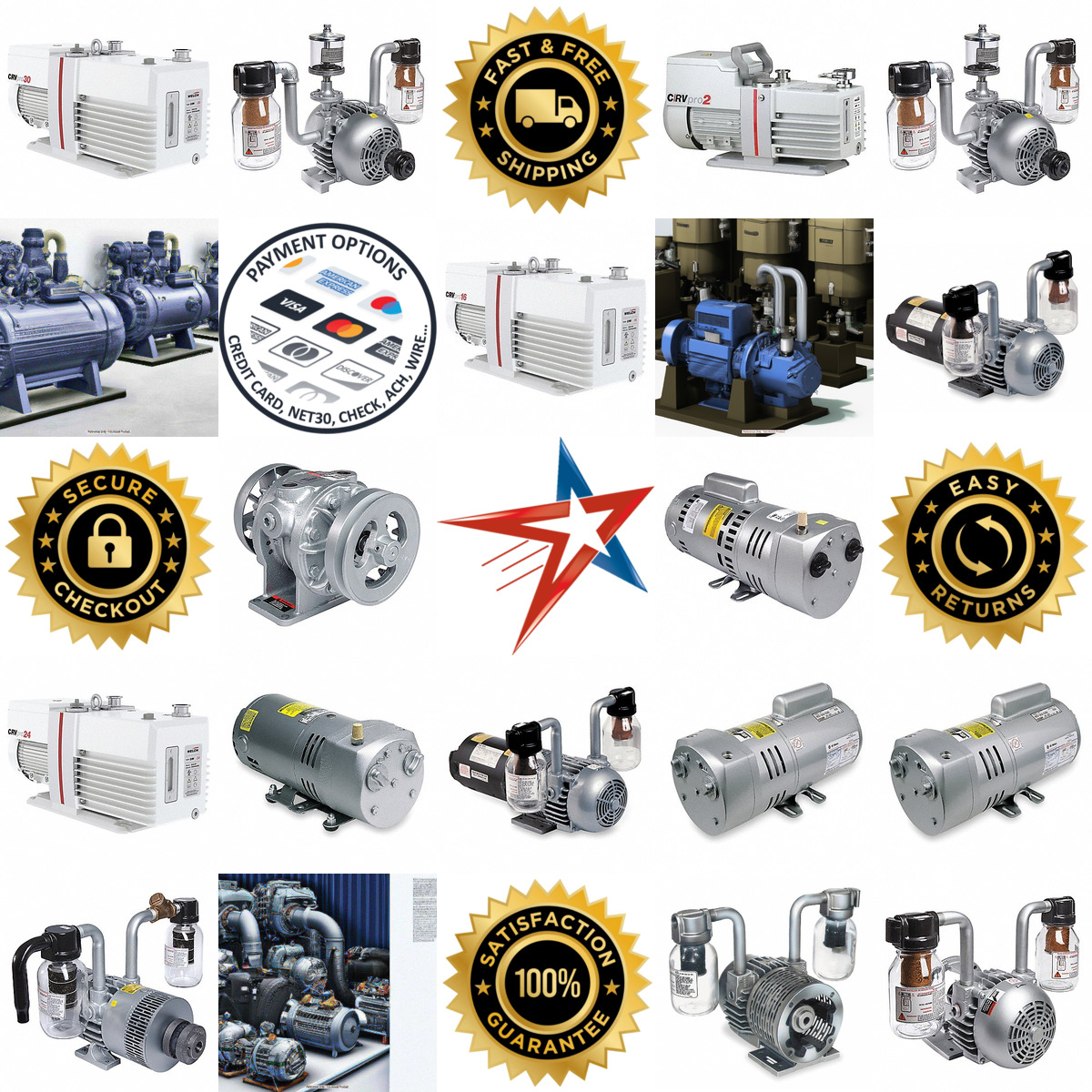 A selection of Rotary Vane Compressors and Vacuum Pumps products on GoVets