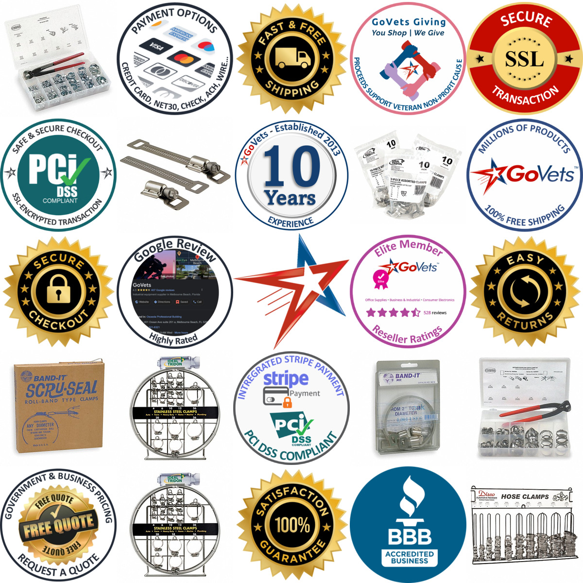 A selection of Hose Clamp Assortments products on GoVets