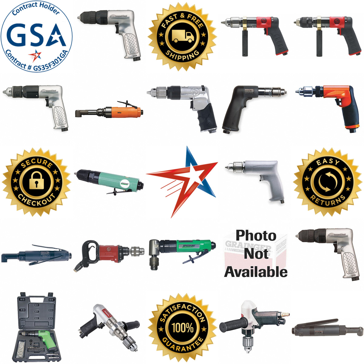 A selection of Air Powered Drills products on GoVets