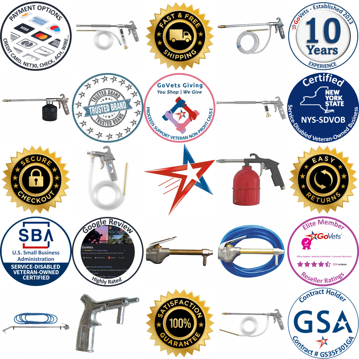 A selection of Air Powered Siphon Spray Guns products on GoVets