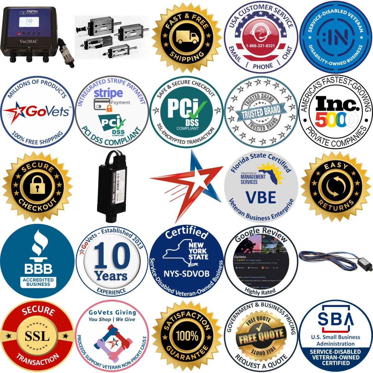 Millions of Products A selection of Pressure and Vacuum Switches products on GoVets