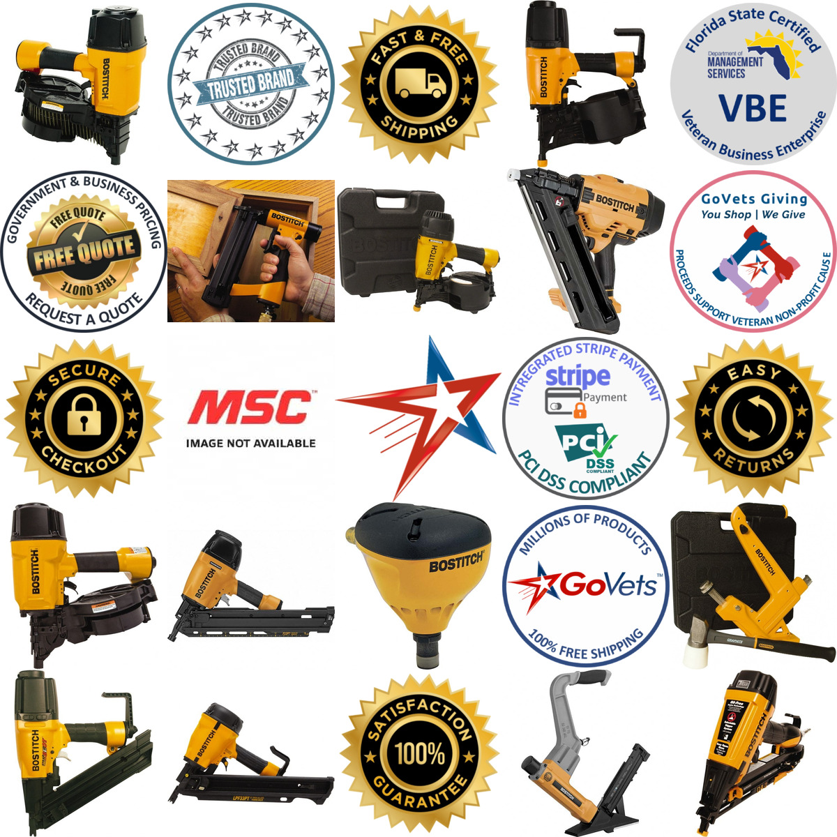 A selection of Stanley Bostitch products on GoVets