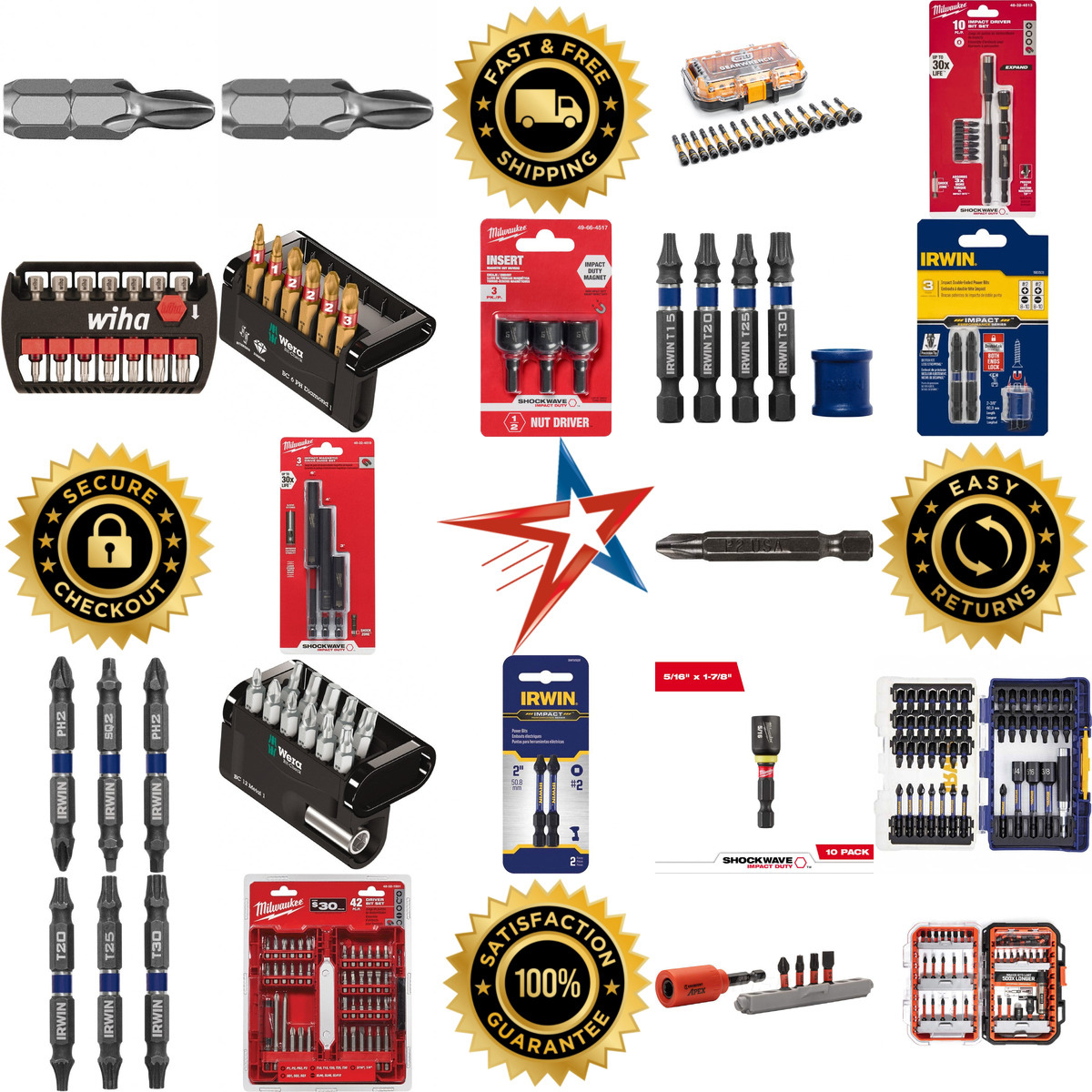 Millions of Products A selection of Power and Impact Screwdriver Bit Sets products on GoVets