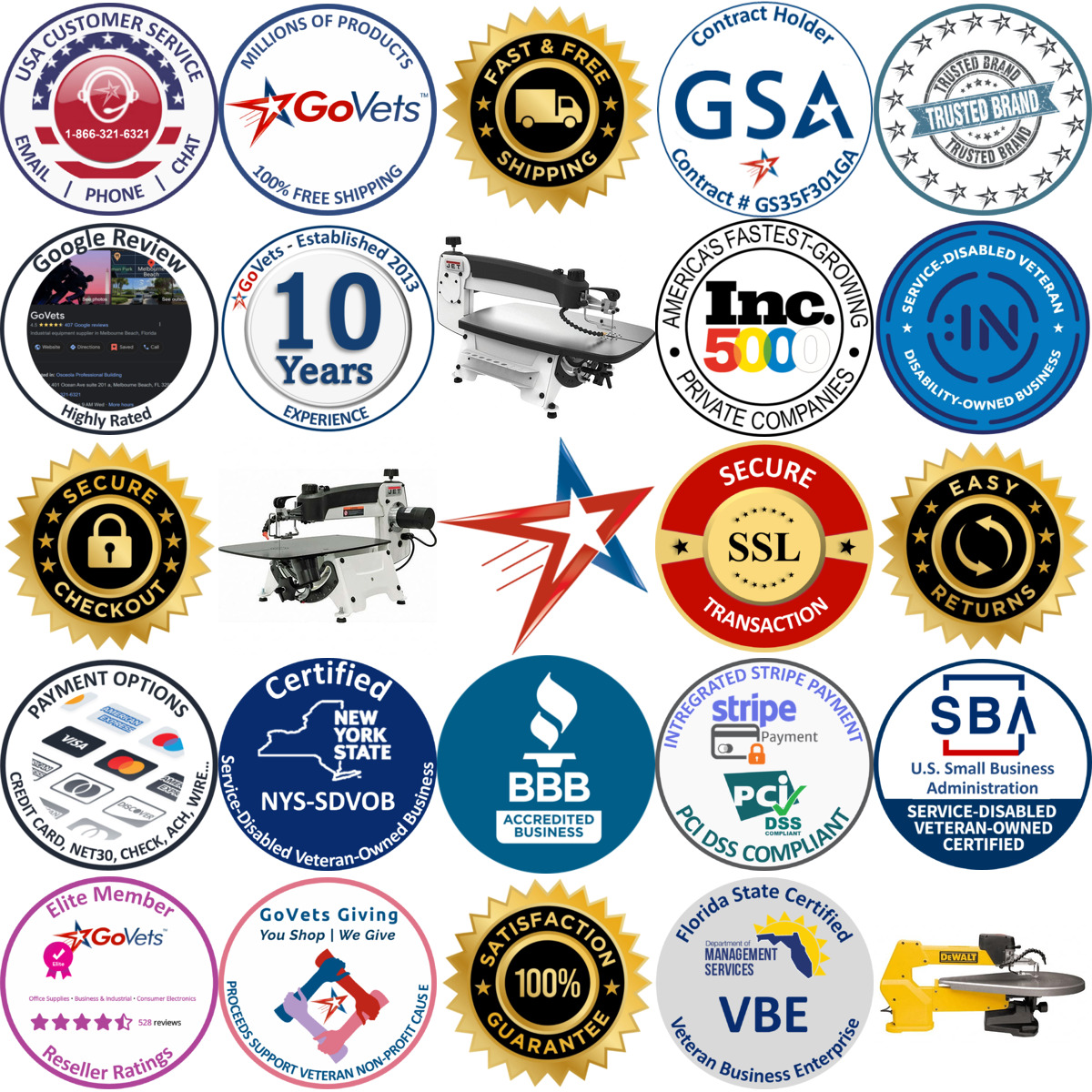 A selection of Scroll Saws products on GoVets