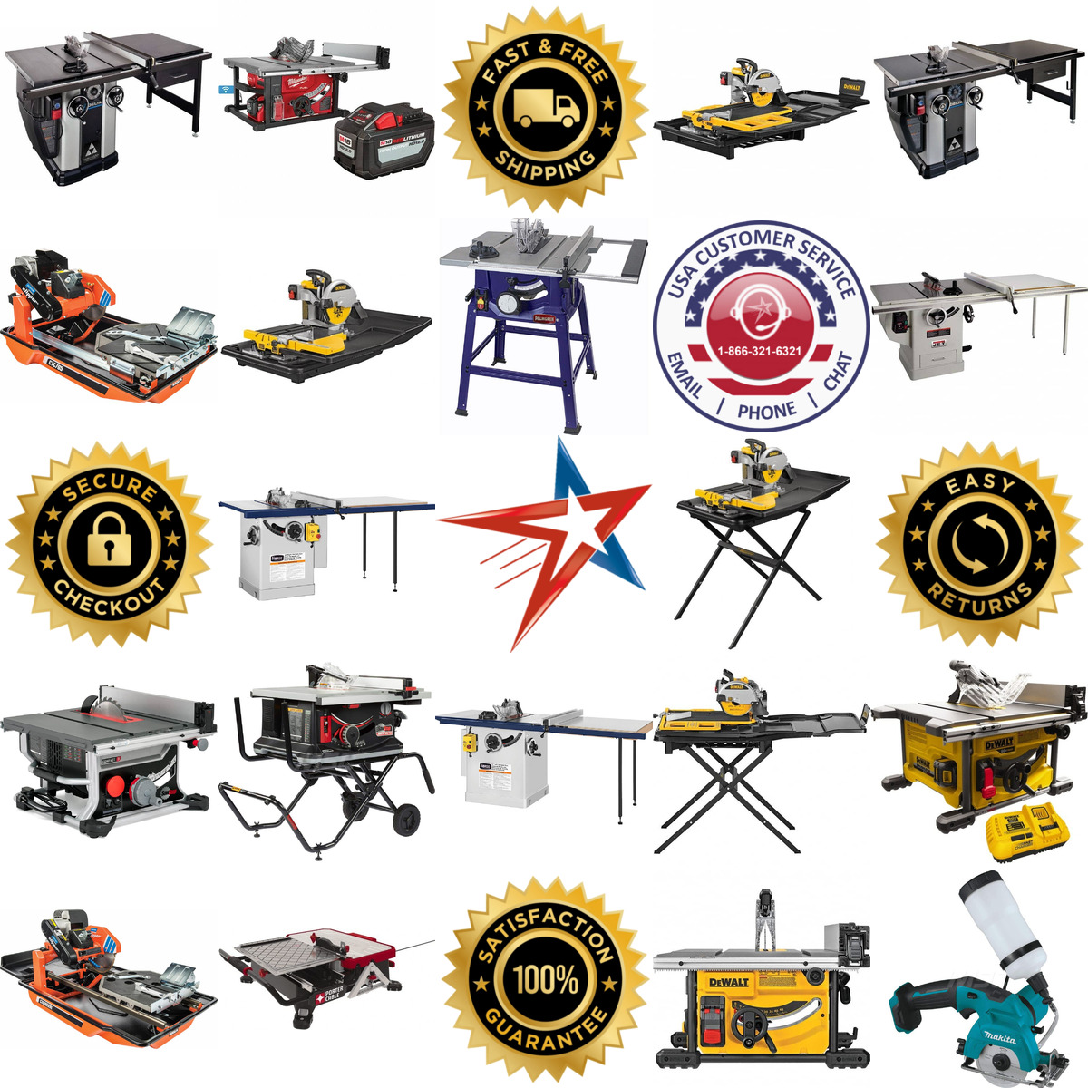 A selection of Table and Tile Saws products on GoVets