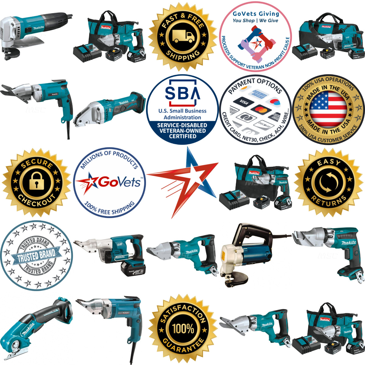 A selection of Makita products on GoVets