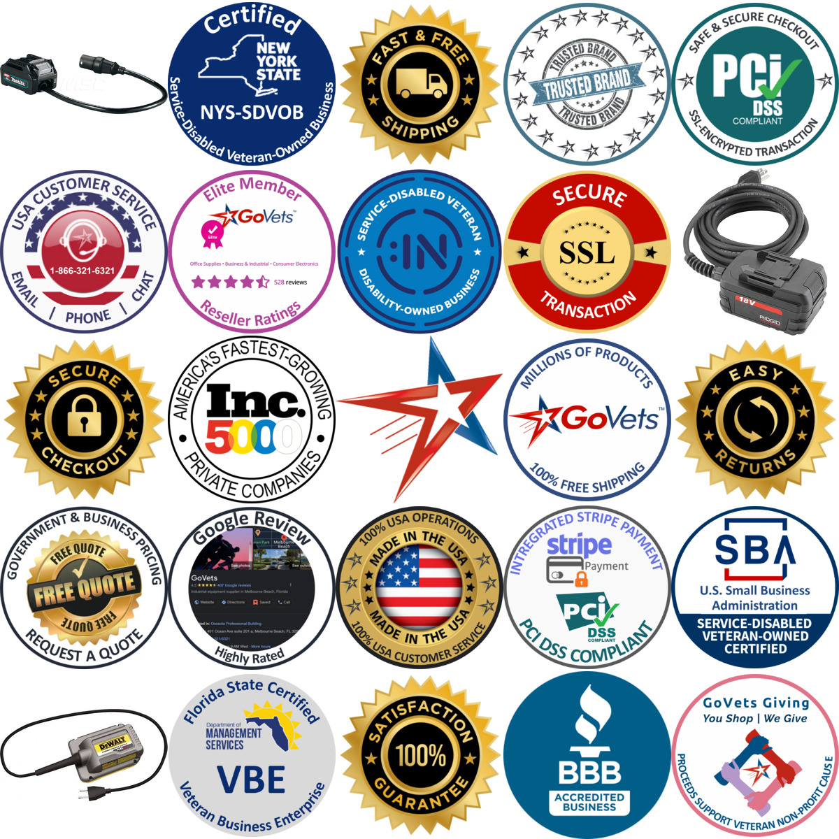 A selection of Power Tool Cords products on GoVets