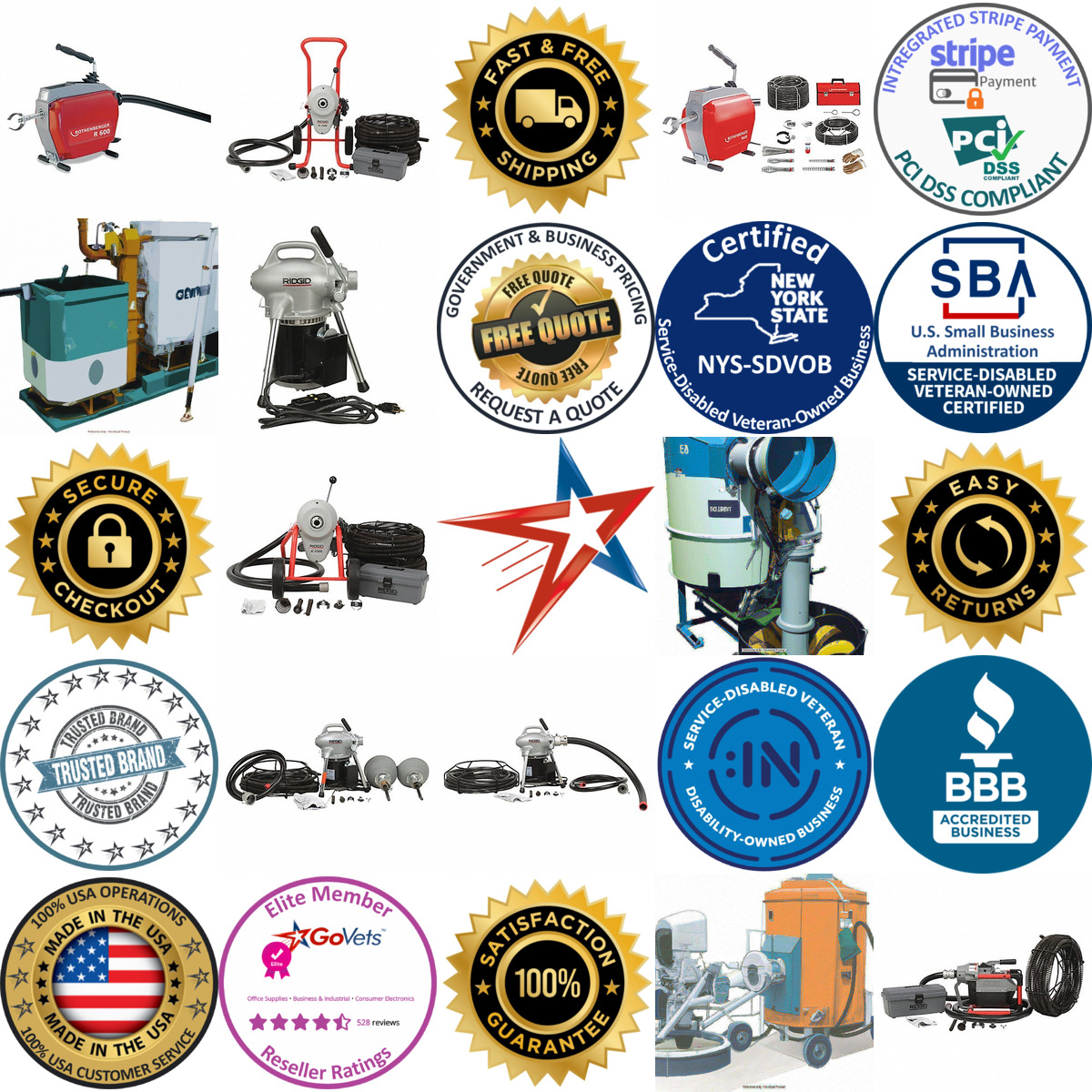 A selection of Corded Sectional Drain Cleaning Machines products on GoVets
