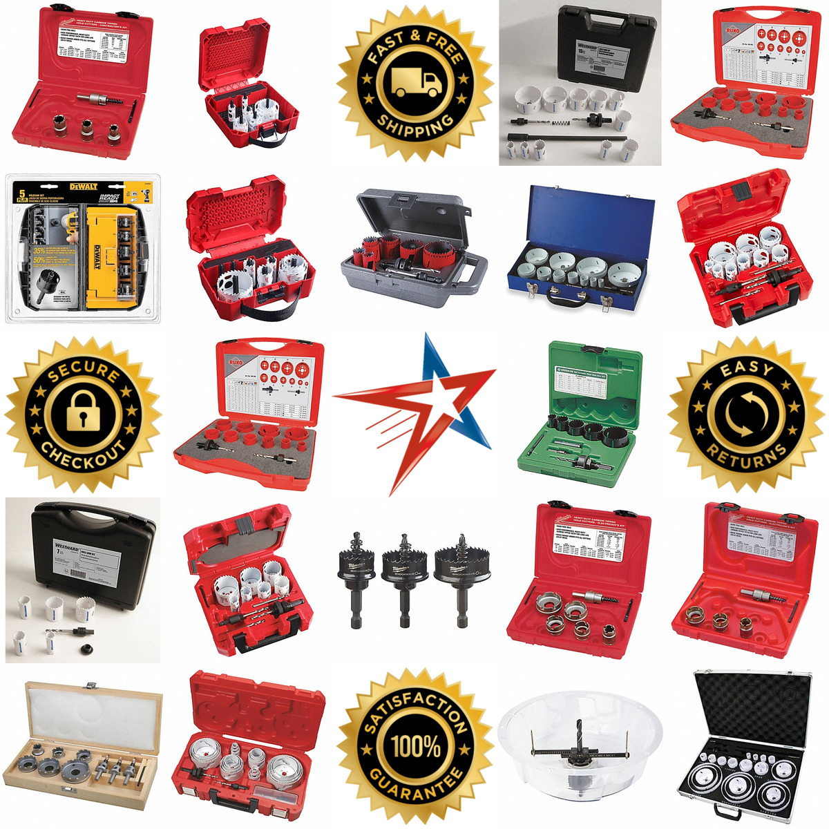A selection of Hole Saw and Hole Cutter Kits products on GoVets