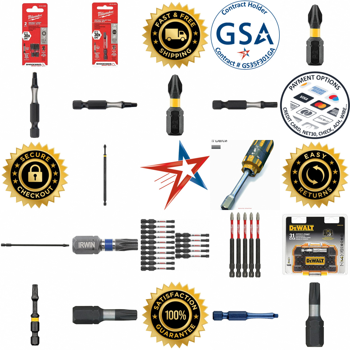 A selection of Impact Driver Bits products on GoVets