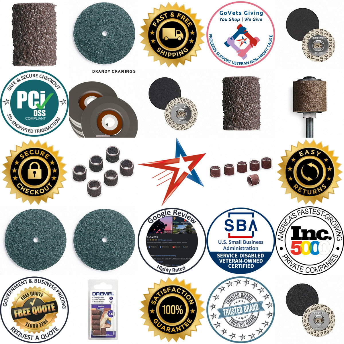 A selection of Sanding Discs and Drums For Rotary Tools products on GoVets