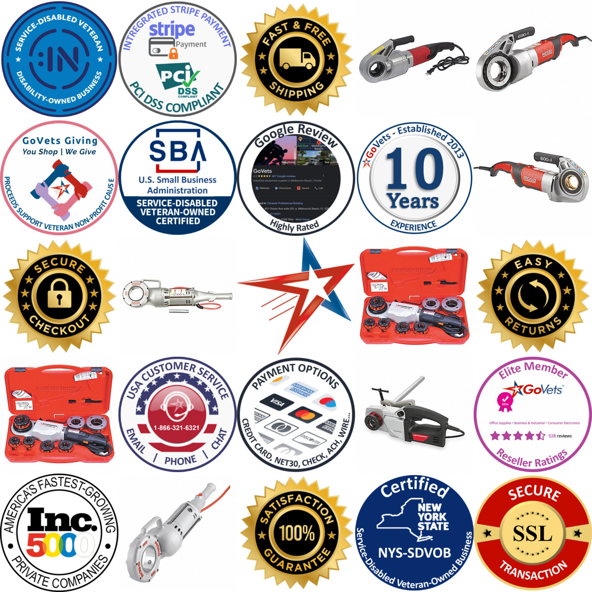 A selection of Corded Handheld Pipe Threading Machines products on GoVets